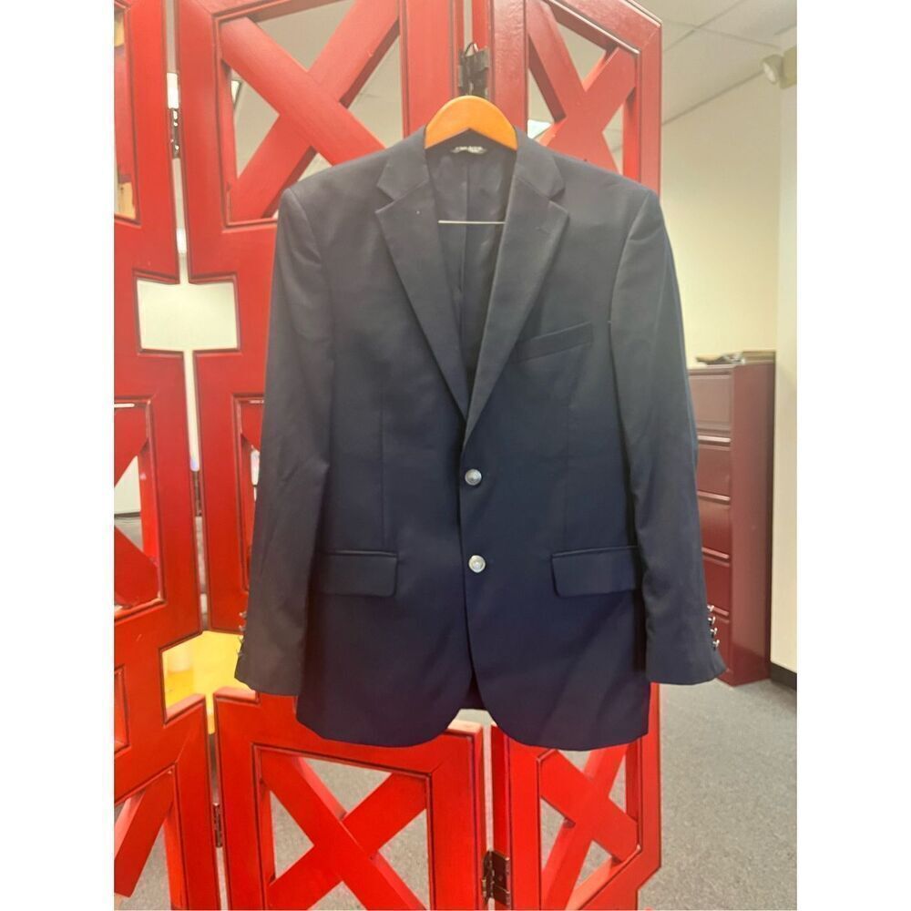 Jos. A. Banks Tailored Fit Single Breasted Black Wool Suit Jacket Blazer sz 38R
